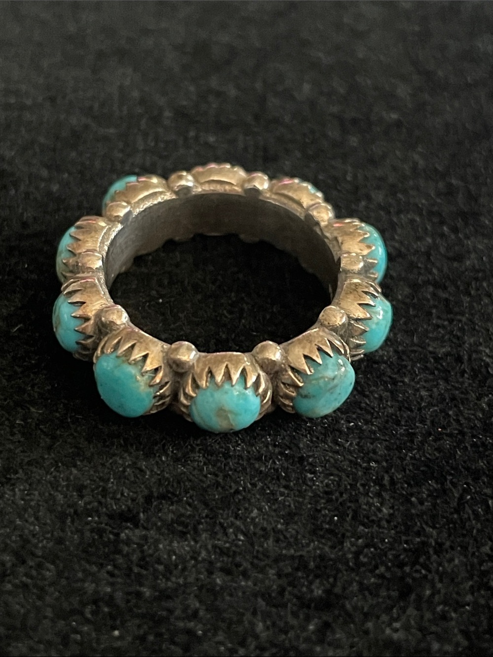 Kingman Turquoise Size 7 Ring 925 Sterling Silver Native American Navajo Jewelry